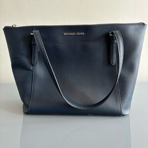 Michael Kors Blue Tote Bag with Structured Design